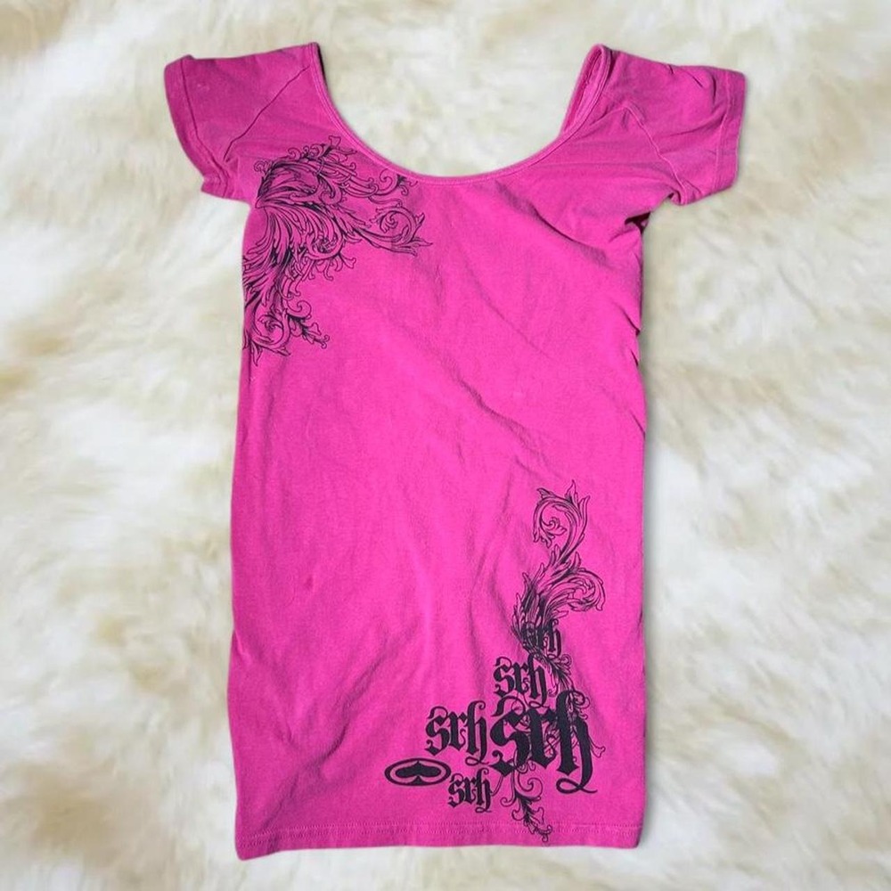 SRH Stoners Reeking Havoc Pink Graphic Top Y2K Grunge Goth Women Small